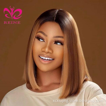 Highlight Color 13*4 Lace Front Human Hair Wig 150% Density Brazilian Wig Human Hair Blonde Short Bob Glueless Lace Wigs